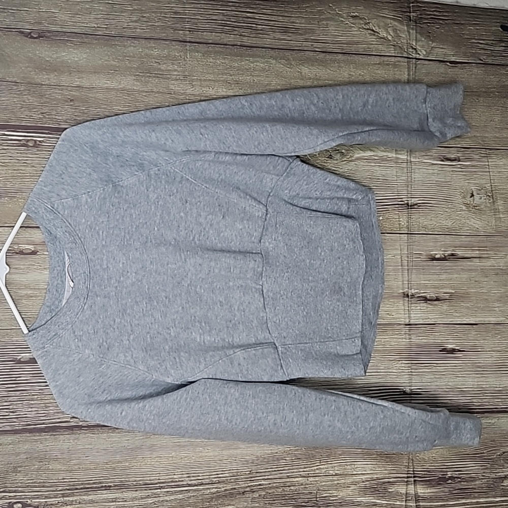 Victorias Secret Cropped Sweatshirt Sz Large Gray
